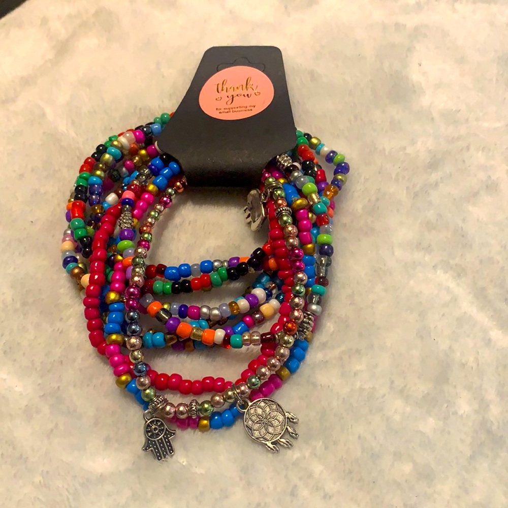 Multi color wrap bracelet with charms, handmade by me with love 4U